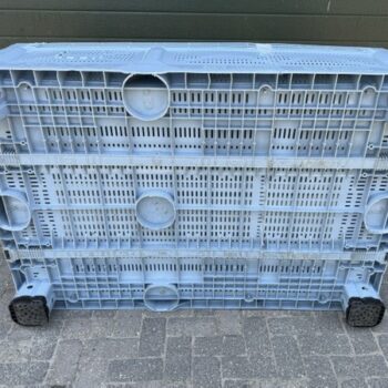 Verlengde geperforeerde palletbox grijs slowfeeder, voerbox