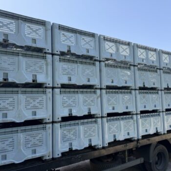 Verlengde geperforeerde palletbox grijs slowfeeder, voerbox
