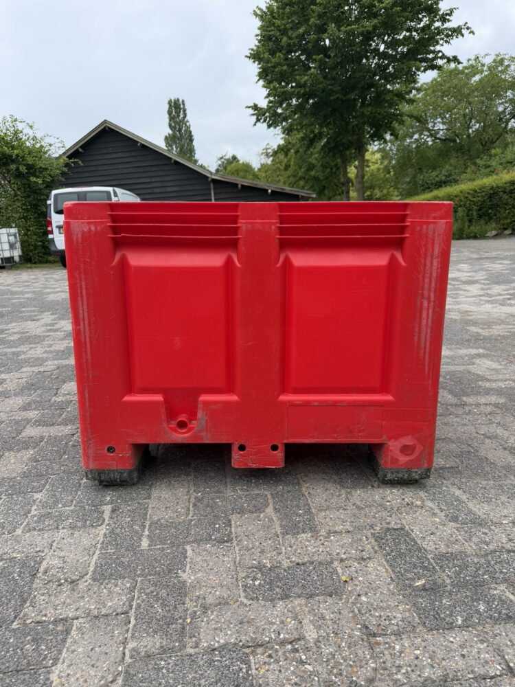 Rode kunststof palletbox 1200x1000x760 mm | Gebruikt