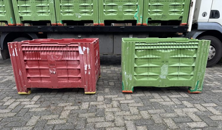 Geperforeerde palletbox voor hooi, opslag, haardhout, fruit