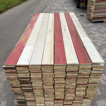 Rood/witte sloophout planken gekleurd 220cmx14cm
