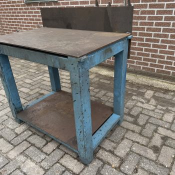 Stalen werkbank optie met nieuw beukenwerkblad