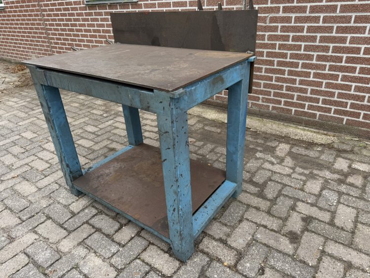 Stalen werkbank optie met nieuw beukenwerkblad