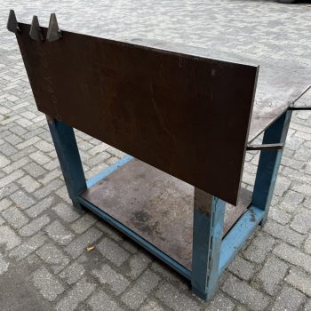 Stalen werkbank optie met nieuw beukenwerkblad