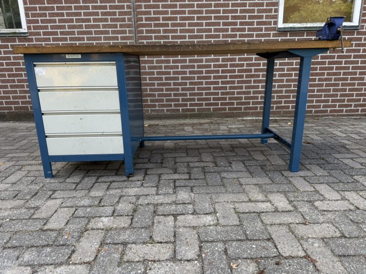 Overtoom Werkbank met Ladekast Beuken Werkblad Bankschroef