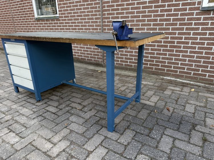 Overtoom Werkbank met Ladekast Beuken Werkblad Bankschroef