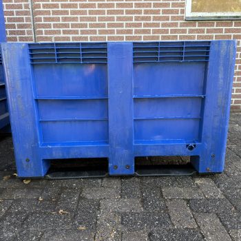 Kunststof palletbox met slede blauw 1200x1000mm