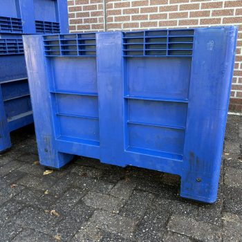 Kunststof palletbox met slede blauw 1200x1000mm