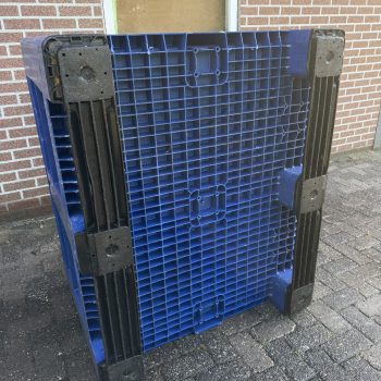Kunststof palletbox met slede blauw 1200x1000mm