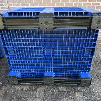 Kunststof palletbox met slede blauw 1200x1000mm