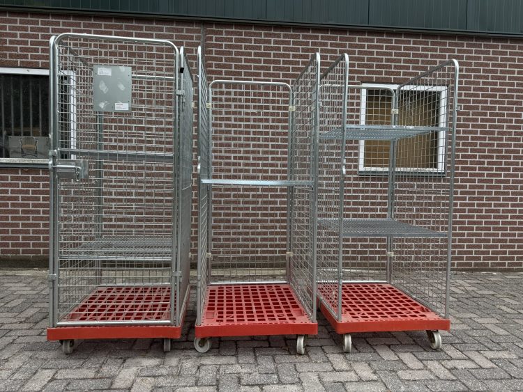 Rolcontainer transport rol kar etalage 3 zijdig