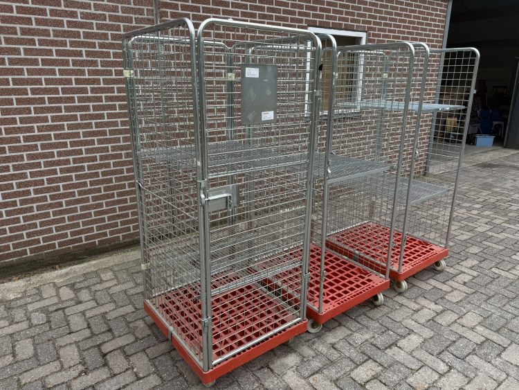 Rolcontainer transport rol kar etalage 3 zijdig