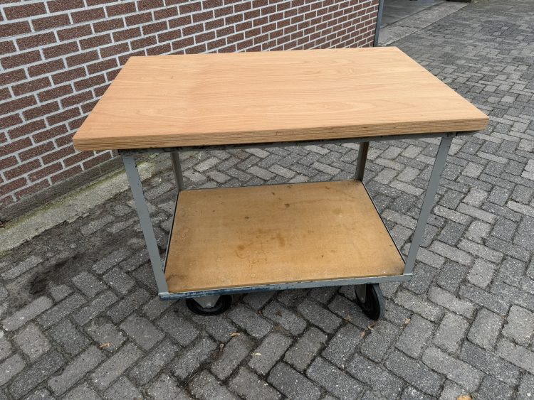 Mobiele werkbank met nieuwe beuken werkblad 40mm