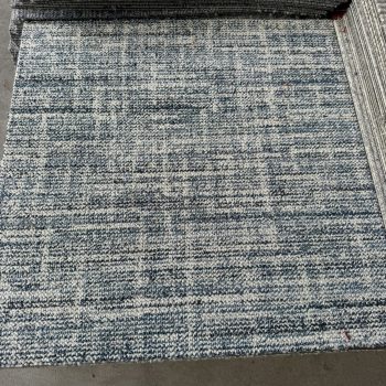 Partij gebruikte tapijttegels grijs/blauw 7.5m2