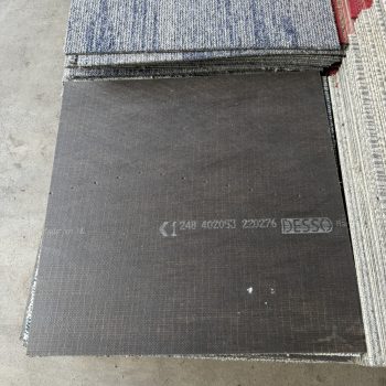 Partij gebruikte tapijttegels grijs/blauw 7.5m2