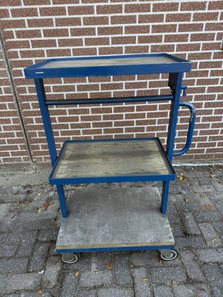 Magazijnwagen 3-delige verstelbare plateau degelijke wagen