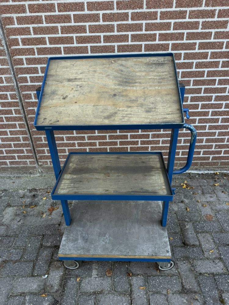 Magazijnwagen 3-delige verstelbare plateau degelijke wagen
