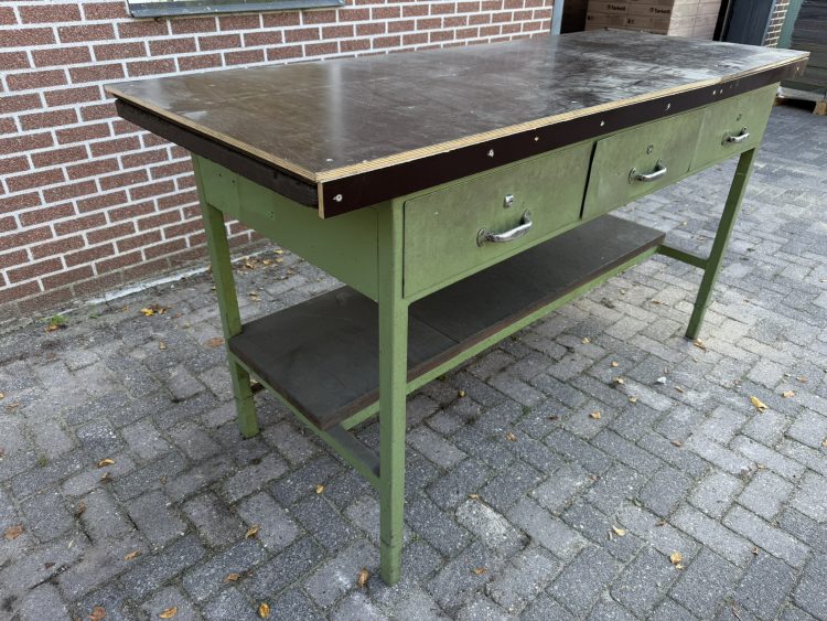 Robuuste industriëlen werkbank met lades nieuw werkblad