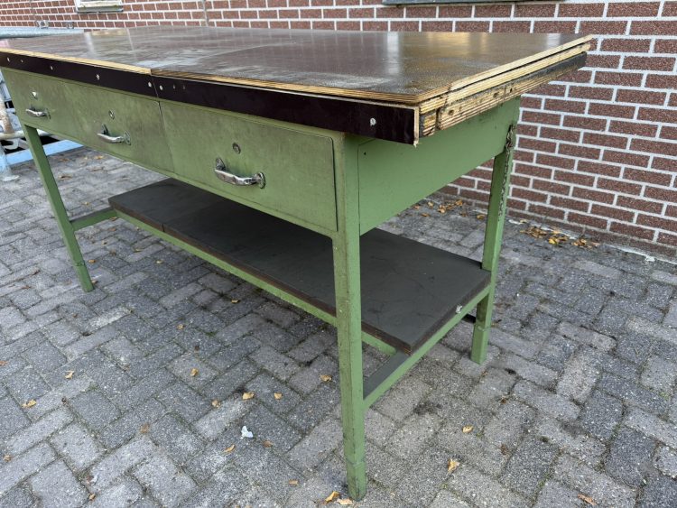 Robuuste industriëlen werkbank met lades nieuw werkblad