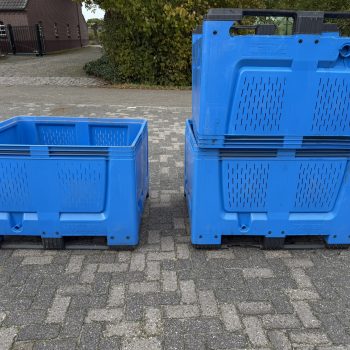 Geperforeerde kunststof palletboxen blauw